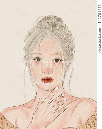portrait of a beautiful young woman portrait of a beautiful young woman 142781413