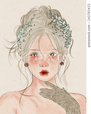 portrait of a beautiful young woman portrait of a beautiful young woman 142781415
