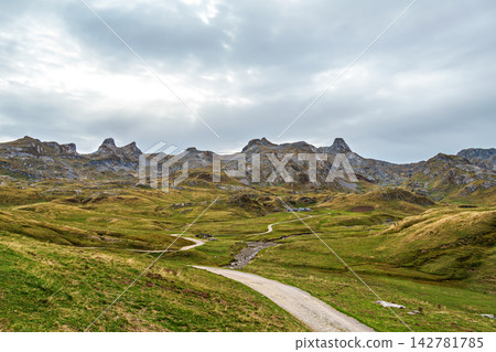 Col du Pourtalet, France. Mountain pass in the French Pyrenees massif, symbol of the Tour de France Col du Pourtalet, France. Mountain pass in the French Pyrenees massif, symbol of the Tour de France 142781785