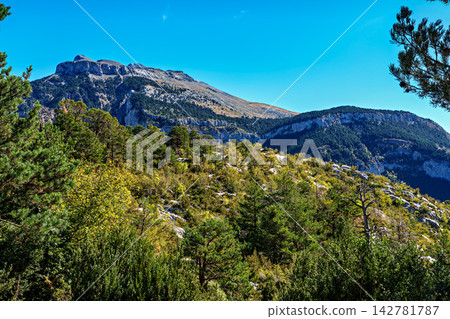 Hiking the Majada de Gabardito trail at Canfranc in Huesca, Spain. Close to the border with France. Hiking the Majada de Gabardito trail at Canfranc in Huesca, Spain. Close to the border with France. 142781787