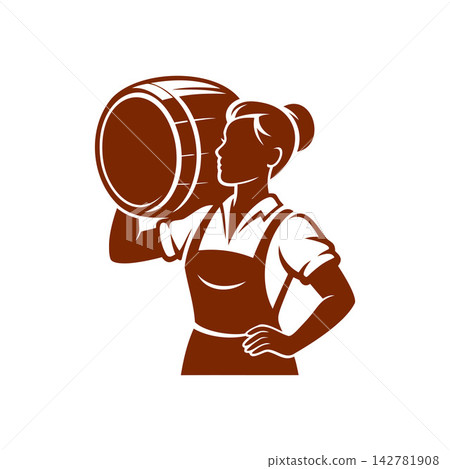German Oktoberfest clinking beer mugs party logo 142781908