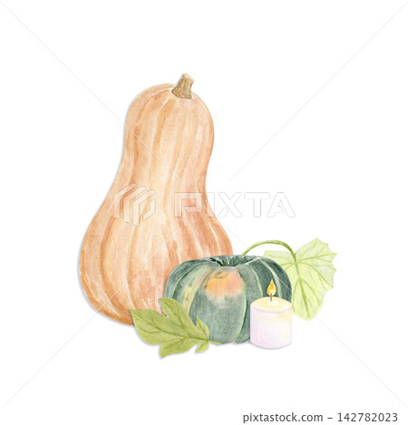 Orange pumpkin with green speckles and a brown stem. Hand-painted watercolor autumn harvest element perfect for Thanksgiving design, Halloween, seasonal stationery, packaging, rustic kitchen decor Orange pumpkin with green speckles and a brown stem. Hand-painted watercolor autumn harvest element perfect for Thanksgiving design, Halloween, seasonal stationery, packaging, rustic kitchen decor 142782023