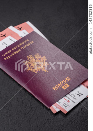 French passport for travel, immigration, education, and business. French passport French passport for travel, immigration, education, and business. French passport 142782516