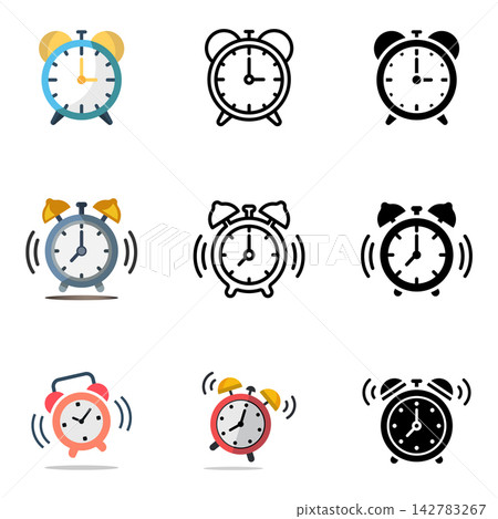 alarm clock icon set design vector alarm clock icon set design vector 142783267