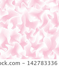 Stylish abstract wavy blots and bows fashion seamless pattern. Pink and white blurred texture  with organic shapes for fabric design, wallpapers, natural textile. 142783336
