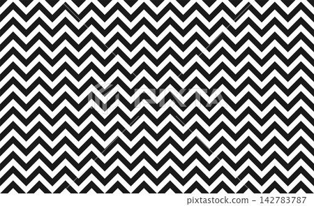 Seamless Black and White Zigzag Chevron Pattern Vector Background with Repeating Geometric Wave Stripes for Textile Fabric Wallpaper 142783787