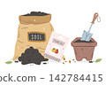 Hand drawn home Gardening Illustration 142784415
