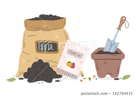 Hand drawn home Gardening Illustration Hand drawn home Gardening Illustration 142784415