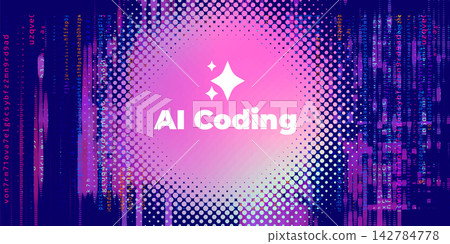Futuristic Purple Holographic Sphere with Programming Code and Vibe Coding Typography Futuristic Purple Holographic Sphere with Programming Code and Vibe Coding Typography 142784778