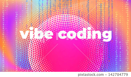 Vibe Coding Creative Technology Background with Colorful Gradient Halftone Pattern Vibe Coding Creative Technology Background with Colorful Gradient Halftone Pattern 142784779