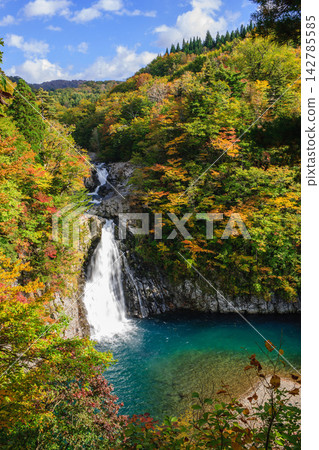 Hotai Falls, Autumn: Spectacular View from the Observation Deck, Akita Prefecture Hotai Falls, Autumn: Spectacular View from the Observation Deck, Akita Prefecture 142785585