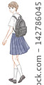 A student with a backpack on 142786045