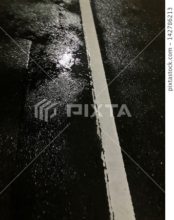 在雨中濕的人行道 在雨中濕的人行道 142786213