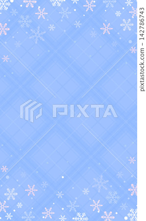 Stylish and cute blue frame with snowflake pattern (vertical) Stylish and cute blue frame with snowflake pattern (vertical) 142786743