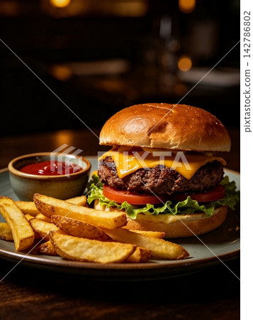 Beef hamburger ready to eat Beef hamburger ready to eat 142786802