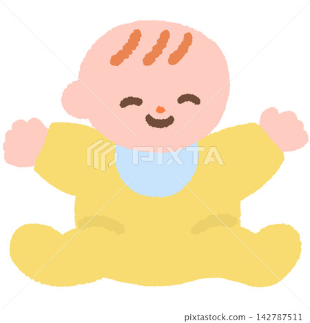 一個微笑的嬰兒的插圖 一個微笑的嬰兒的插圖 142787511