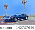 Sports car parked on the beach 142787649