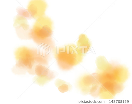 A soft, watercolor-like texture with a blurred orange and yellow hue, reminiscent of flowers. 142788159