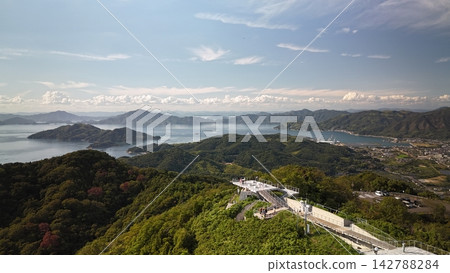 【航拍】日落時分的來島海峽與黑山展望公園 142788284