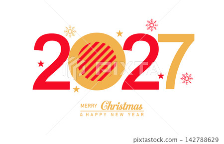 2027 Merry Christmas Festive Background text effect post design 2027 Merry Christmas Festive Background text effect post design 142788629