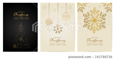 Gold and Black Christmas Holiday Vector Backgrounds Modern Christmas card collection with bold typography, geometric ornaments and festive illustrations posters Gold and Black Christmas Holiday Vector Backgrounds Modern Christmas card collection with bold typography, geometric ornaments and festive illustrations posters 142788726