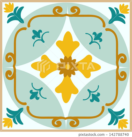 Intricate Decorative Tile Design Featuring Floral Patterns and Symmetric Elements in Soft Colors, Perfect for Interior Decoration and Artistic Aesthetics Intricate Decorative Tile Design Featuring Floral Patterns and Symmetric Elements in Soft Colors, Perfect for Interior Decoration and Artistic Aesthetics 142788740