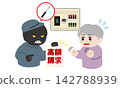 An illustration of an elderly woman who is surprised to see a high bill for labor costs. 142788939