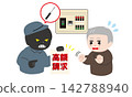 An illustration of an elderly man surprised to be shown a high bill for labor costs. 142788940