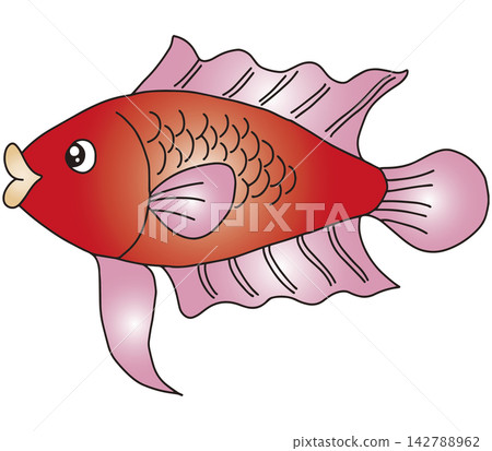 手繪魚插畫☆金魚 手繪魚插畫☆金魚 142788962
