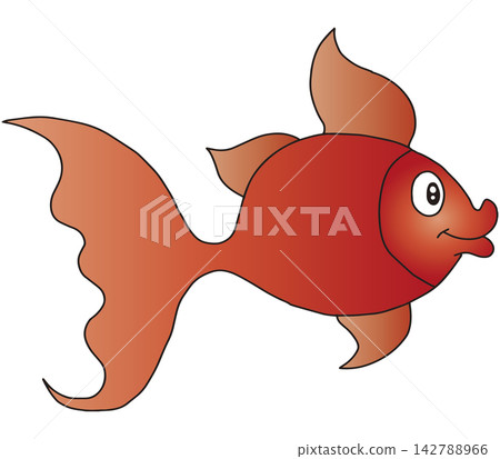 手繪魚插畫☆金魚 142788966
