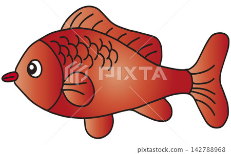 Hand-drawn fish illustration ☆ Goldfish 142788968