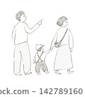 Family outings, walks, and sightseeing on holidays: dads, moms, and kids 142789160