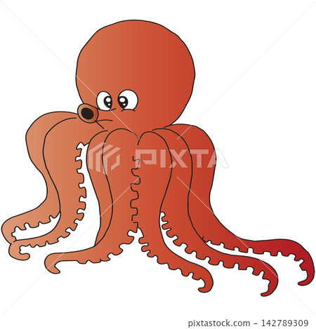 Hand-drawn animal illustration ☆ Octopus 142789309