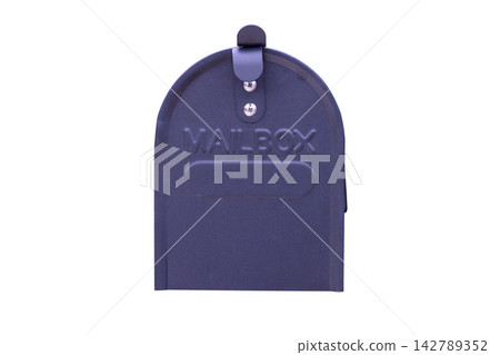 Black Retro metal Mailbox isolated on white background 142789352