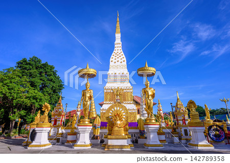Phra That Nakhon is a Pagoda of Mahathat temple in Nakhon Phanom, Thailand. Phra That Nakhon is a Pagoda of Mahathat temple in Nakhon Phanom, Thailand. 142789358