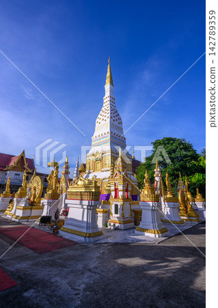 Phra That Nakhon is a Pagoda of Mahathat temple in Nakhon Phanom, Thailand. Phra That Nakhon is a Pagoda of Mahathat temple in Nakhon Phanom, Thailand. 142789359