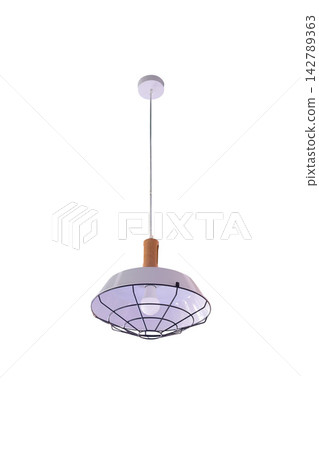 White hanging lamp isolated on white background White hanging lamp isolated on white background 142789363