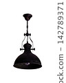 Black hanging lamp isolated on white background 142789371