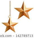 Illustration material: Golden star ornament 142789713