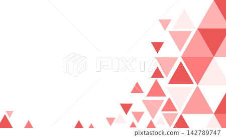 Red geometric triangle background, right-side layout, copy space, simple business design material. Red geometric triangle background, right-side layout, copy space, simple business design material. 142789747