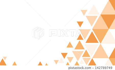 Orange geometric triangle background, right-side layout, copy space, simple business design material. Orange geometric triangle background, right-side layout, copy space, simple business design material. 142789749