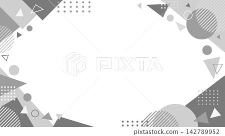 Gray geometric frame background with copy space, simple and modern decorative design. Gray geometric frame background with copy space, simple and modern decorative design. 142789952
