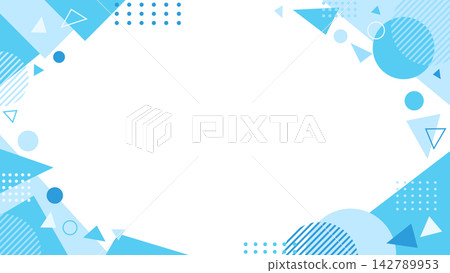 Light blue geometric frame background with copy space. A refreshing and modern decorative design. Light blue geometric frame background with copy space. A refreshing and modern decorative design. 142789953