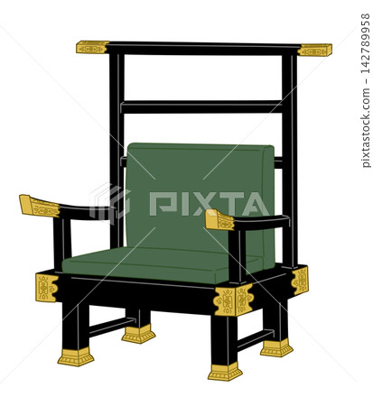 Black lacquer high-backed throne chair Black lacquer high-backed throne chair 142789958