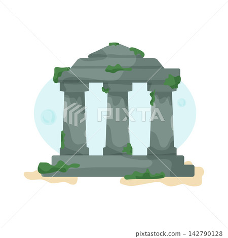 Illustration of Submerged Temple Illustration of Submerged Temple 142790128