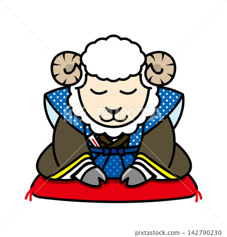 A bowing sheep A bowing sheep 142790230