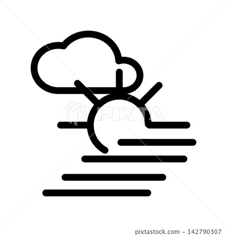 Fog day icon design template Fog day icon design template 142790307
