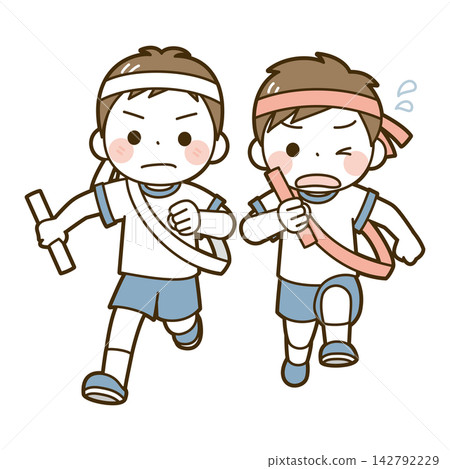 運動會-擔任男子接力賽的最後一棒 運動會-擔任男子接力賽的最後一棒 142792229