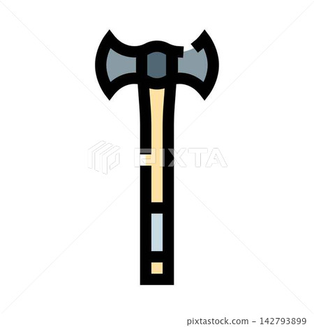 Double headed axe representing strength and power concept Double headed axe representing strength and power concept 142793899