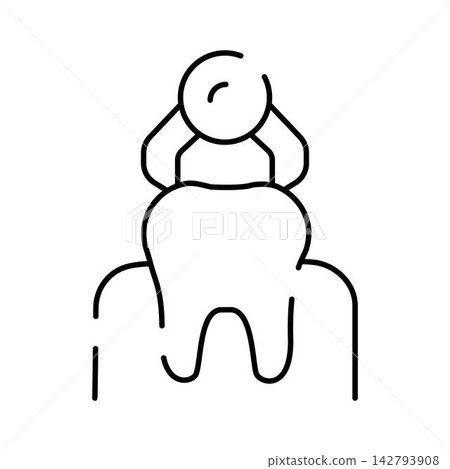Dentist examining tooth with dental mirror in stomatology Dentist examining tooth with dental mirror in stomatology 142793908